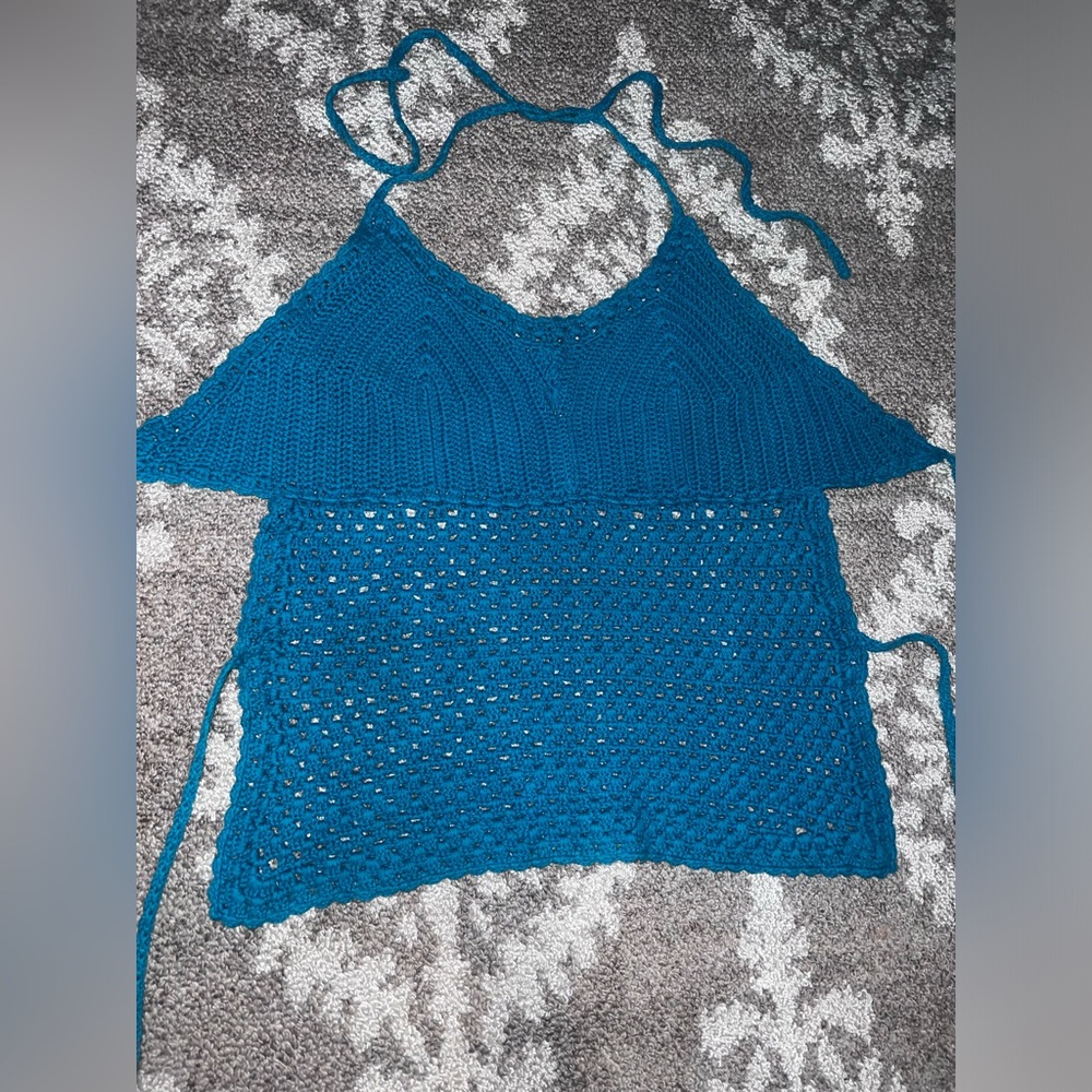 🌸Express, Vintage crocheted Top, size Medium 🌸Teal Color⭐️